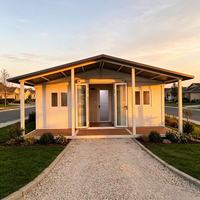 Maison pliante extensible à double aile personnalisée, préfabriquée, modulaire, portable, pour le camping et l'hôtellerie