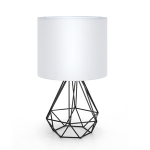 Aigostar Retro lampada da tavolo industriale E14 porta lampada decorativa con paralume bianco e Base in metallo - Product Image 1