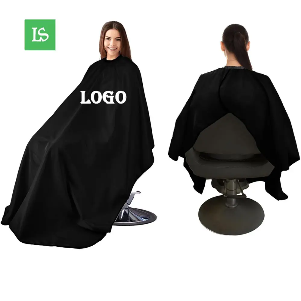 Capa de barbeiro com logotipo personalizado, vestido de maquiagem para cabeleireiro, avental de corte à prova d'água, capa de cabeleireiro