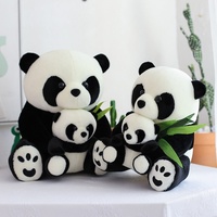 Peluche Panda Géant Adorable, Design Mère et Bébé Réaliste, Super Douce, Rembourrée en Coton PP, Coussin Anti-Stress, Cadeau d'Anniversaire, Lavable