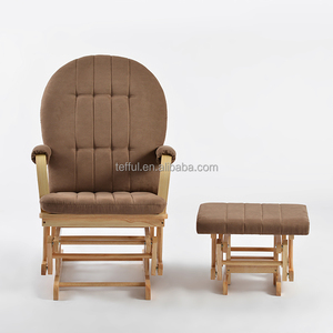 Sillón mecedora y otomana de madera moderna para lactancia y cuidado del bebé, ideal para centros de cuidado y guarderías. - Product Image 5