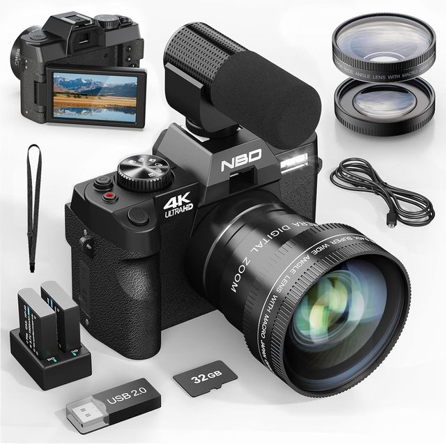 4k Cheap Compact Point Shoot youtube Camcorder Vlog Video Picture Vlogging Beginner Digital Camera for Photography
