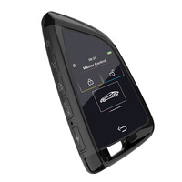 Clé de voiture intelligente LCD améliorée CF568 argentée, démarrage sans clé universel, déverrouillage automatique, alliage d'aluminium, 12V, pour tous les véhicules