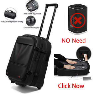 Expandable Anti Theft Auto Compress Trolley Backpack with TSA USB Removabla Air Bag Carry on <strong>Wheel</strong> Built in Pump Vacuum <strong>Rucksack</strong> - Product Image 6