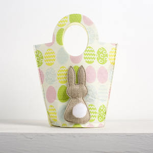 ตะกร้าช้อปปิ้งทำจากผ้าสำหรับเด็ก,ตะกร้าใส่ไข่กระต่ายตลกพิมพ์ลายอีสเตอร์สำหรับตกแต่ง - Product Image 6
