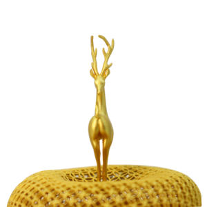 تمثال منحوت قرن الوعل مصنوع يدويًا أنيق على شكل غزال حرف معدنية للمنزل رف مكتب غابة الحياة البرية موضوع زينة حديد - Product Image 2