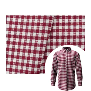 High Quality Yarn Dyed waffle fabric 100% cotton Check Shirt Fabric 160gsm Pure Cotton Waffle Fabric for Dress