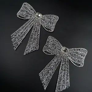 Migliori qualità borse da appendere logo papillon toppe strass in ferro su applique di cristallo con corpetto di strass applique