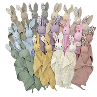 Couverture de sécurité en coton biologique doux pour bébé, serviette, peluche, jouet animal en peluche, poupée pour nouveau-nés, literie apaisante