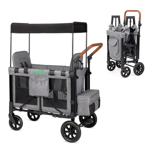 Gấp bé Ghế ngoài trời cắm trại đôi Kid <span class=keywords><strong>Wagon</strong></span> Xe đẩy 2 chỗ ngồi với tán - Product Image 1