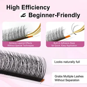 Extensiones de Pestañas CoMango Premium Multicapa 5D Flower Fairy Flora <span class=keywords><strong>Manga</strong></span> LC/LD, Pestañas Postizas Voluminosas y Desordenadas - Product Image 3