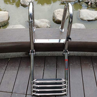 Échelle de bateau de bain télescopique gonflable pliable à 4 marches pour ponton, yacht, accessoires de bateau