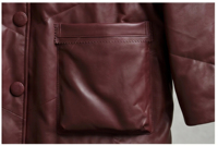 Manteau d'hiver en cuir de mouton pour femmes, mi-long, col en polaire, taille cintrée, veste matelassée pour un usage quotidien