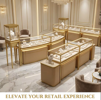 Vitrine à bijoux personnalisée à prix de gros avec surface étanche pour kiosque de centre commercial et comptoir de vente de bijoux