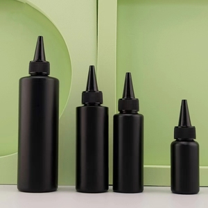 Haute qualité 50ml 60ml 100ml 120ml 150ml PE plastique noir bouchon torsadé bouteille à presser souple pour liquide - Product Image 3