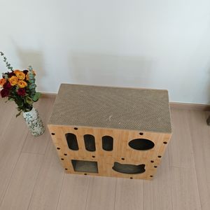 חתול חיצוני מודרני שריטות קן דפוס מוצק גלי מחמד עץ בית עץ לחיות מחמד - Product Image 4