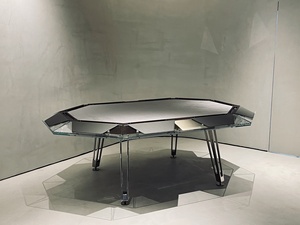 <span class=keywords><strong>Tavolo</strong></span> da Poker Texas e Baccarat di Lusso Moderno in Cristallo per 10 Giocatori con Gambe in Acciaio Inossidabile per Intrattenimento e Gioco - Product Image 1