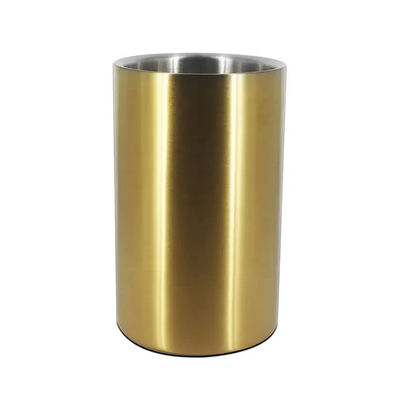Custom stainless steel high quality double wall insulated wine and beer cooler ice bucket