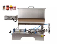 Machine de remplissage de sauce durable de type U avec trémie plus grande pour le remplissage de sauce chili ou de purée de tomates avec mélangeur