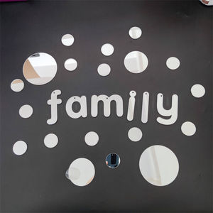 Ensemble d'autocollants muraux en miroir acrylique Art Déco « Famille » – Miroir décoratif incassable personnalisable pour salon et chambre à coucher - Product Image 2