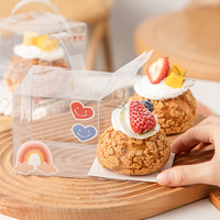 Eco takeway – boîte d'emballage en plastique PVC pour pâtisserie, emballage de gâteaux, biscuits, carton avec logo personnalisé