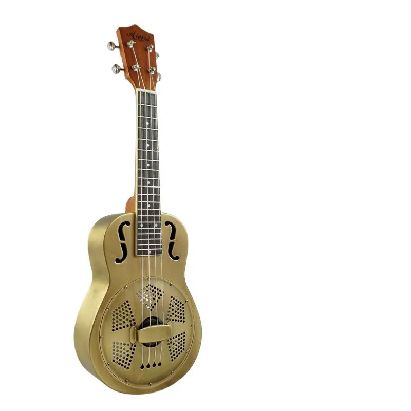 चीन Aiersi एफ छेद 24 इंच कॉन्सर्ट गिटार धातु शरीर गुंजयमान यंत्र Ukelele हवाई गिटार संगीत साधन