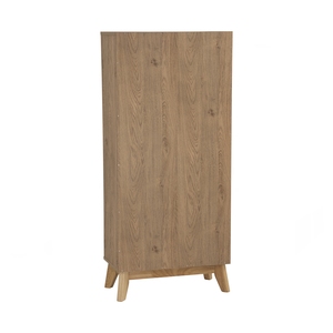 Meuble à chaussures HIRADO moderne couleur chêne naturel, organisateur d'entrée peu encombrant avec pieds en bois massif pour couloir d'appartement - Product Image 5