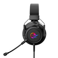 Casque de jeu filaire USB à succès avec haut-parleurs 50 mm, réduction active du bruit, éclairage RGB et microphone étanche IPX-2 pour PC/ordinateur portable