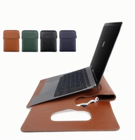 Housse de protection 2-en-1 en cuir PU pour ordinateur portable avec support, étui simple et étanche pour ordinateur portable avec tapis de souris et poignée