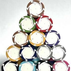 Ball Marker Holder Customized Two Tone Pattern Wholesale Golf Gifts Clay Golf Mahjong Poker Chips of China Manufacturers - Product Image 3