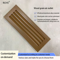 Grille d'aération extérieure en alliage d'aluminium couleur grain de bois, persienne anti-pluie, sortie d'air respirante en maille
