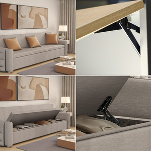 Bisagra de resorte de hierro para muebles, 102 mm x 150 mm, montaje en superficie para sofá o caja de almacenamiento - Product Image 2