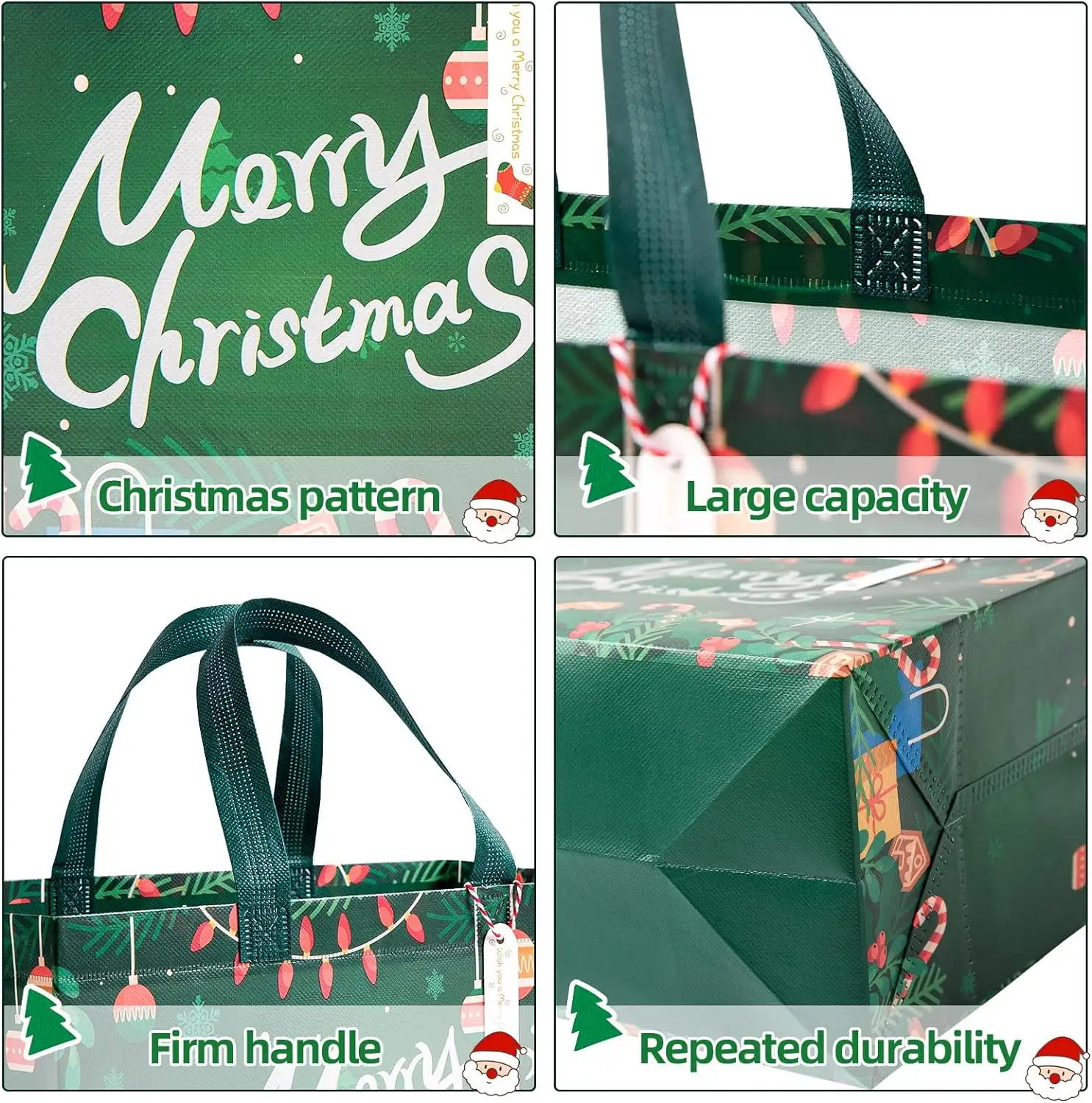 再利用可能な不織布ギフトバッグクリスマス収納包装ショッピングキャンディーギフトグッディートートバッグバルク用クリスマスギフト卸売
