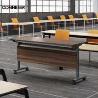 Roues de table pliables mobiles de bureau d'ordinateur en métal en bois réglable pour la réunion de formation scolaire d'étudiant utilisation extérieure d'hôtel