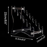 Support de présentation pour couteaux, porte-couteaux pour 6 couteaux, présentoir de table en acrylique pour couteaux de survie, d'extérieur, EDC, mini-couteaux, poignards