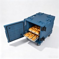 Conteneur isotherme non électrique pour le transport et la conservation des aliments chauds, capacité 120L, idéal pour la restauration et le transport de plats.