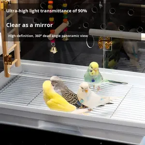 Luxe Transparante Acryl Vogelkooi Spatwaterdichte En Warme Fokkerij Sierbenodigdheden Voor Grasparkieten Tortelduifjes Valkparkiet - Product Image 4