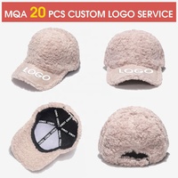 Aangepaste 6 Panel Zachte, Schattige Krul Bill Rand Sherpa Oxford Dobby Sport Baseball Caps Unisex Winter Outdoor Reizen Warme Hoeden