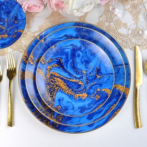 Stock luxe <span class=keywords><strong>chic</strong></span> glaçure porcelaine <span class=keywords><strong>assiette</strong></span> pour banquet de mariage en céramique vaisselle - Product Image 1