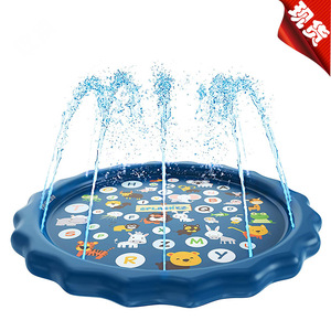 Tapis d'été gonflable pour enfants, rond, 1,7 m, avec lettres et animaux, pour jeux aquatiques en extérieur - Product Image 4