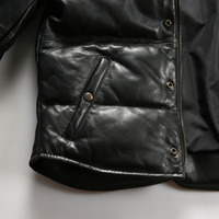 Veste en cuir véritable pour homme, style vintage américain, col montant, matelassé en losanges, en cuir de mouton épais