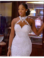 Guangzhou Auyan 2024 Sexy lumière sangle dos nu robe de mariée grande taille avec queue de poisson dentelle fleurs cristal Appliques