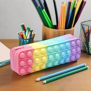 Grote Capaciteit Custom Siliconen Pop Potlood Tas Duw Bubble Gekleurd Met Game Console Handvat Knop Vorm Handige Opbergdoos - Product Image 5