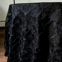 Nappe carrée en polyester jacquard floral doré de luxe OEM, imperméable et écologique, pour mariage, hôtel, banquet