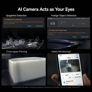 Creality K1C (FC <span class=keywords><strong>Bayern</strong></span> Edition) ขนาดใหญ่ Core-xy ความเร็วสูง 600 มม./วินาทีกล้อง AI ระดับอัตโนมัติเดสก์ท็อปอุตสาหกรรม FDM 3D เครื่องพิมพ์ - Product Image 3
