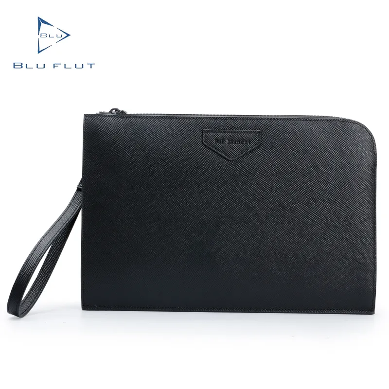 Blu Flut Offres Spéciales véritable cuir saffiano pochettes porte-cartes portefeuilles sacs à main unisexe logo personnalisé portefeuilles à main