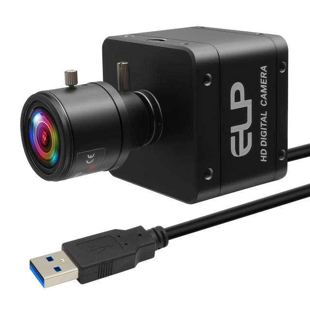 ELP 1200P USB3.0 Global Shutter Lightburn Camera 120FPS 200FPS High-Speed 2.8-12mm 4x Zoom Lens for Industrial Robotics Vision