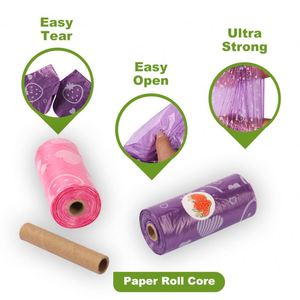 Wholesale Cute Bone Paw Pattern Environmentally Friendly and Biodegradable Pet Poop Bags for Waste Disposal with Poop Bag Holder - Product Image 5