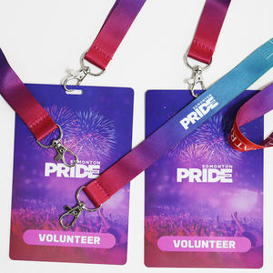 Délais de livraison courts Lanière à motif d'impression par sublimation écologique Logo personnalisé <span class=keywords><strong>Badges</strong></span> d'événement en pvc Carte d'identité de passe de bénévole - Product Image 1