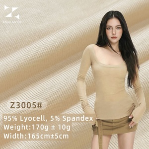Tela Ligera de 170 g/m², 95% <span class=keywords><strong>Lyocell</strong></span> Tencel, 5% Spandex, Tejido de Punto Ecológico y Renovable, Sensación Fresca, Absorbe la Humedad, para Ropa de Verano - Product Image 1